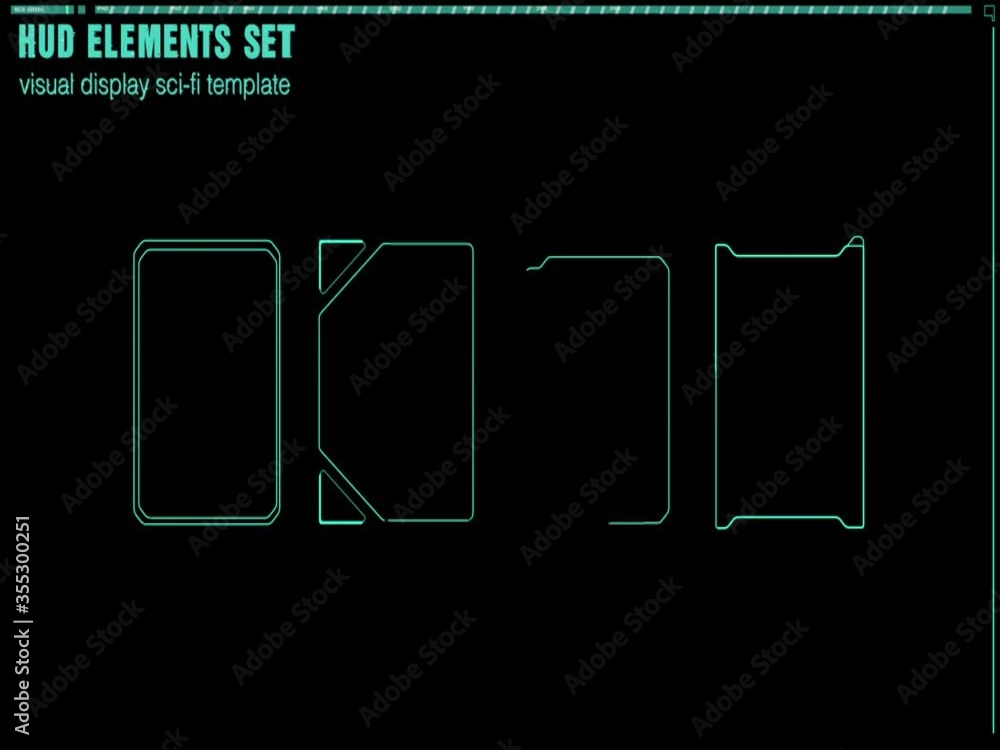 Poster futuristic vector hud interface screen design. digital callouts titles. hud ui gui futuristic user i