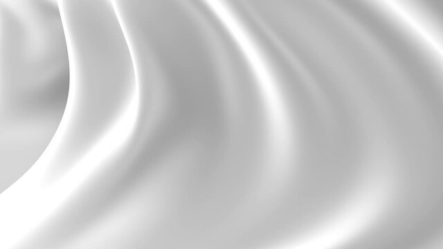 The movement of smooth white silk cloth. Fabric background with gentle waves.