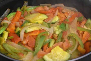 a lot of vegetables being cooked