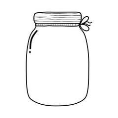 Black and white empty jar isolated element