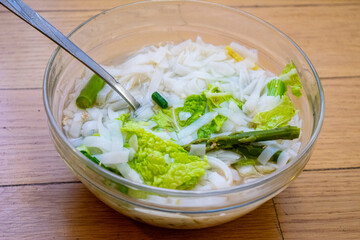 Vegetarian Pho With Asparagus and Noodles