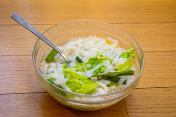 Vegetarian Pho With Asparagus and Noodles