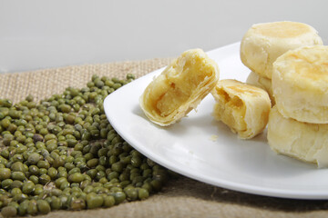 Bakpia, a typical sweet cake from Yogyakarta, Indonesia that made from mung beans
