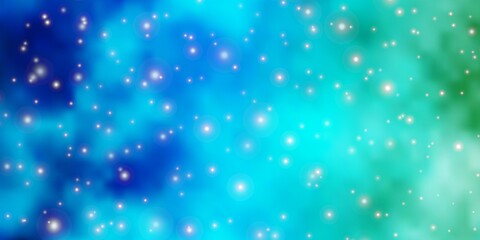 Light BLUE vector texture with beautiful stars. Blur decorative design in simple style with stars. Pattern for wrapping gifts.