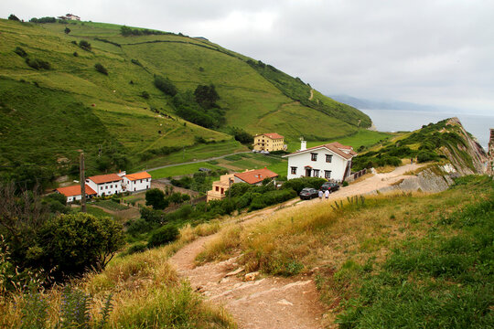 Dragon stone, Itzurun beach, Santa Telma chapel, Zumaia, Basque Country, Atlantic ocean, Spain