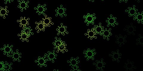 Dark green, yellow vector template with flu signs.