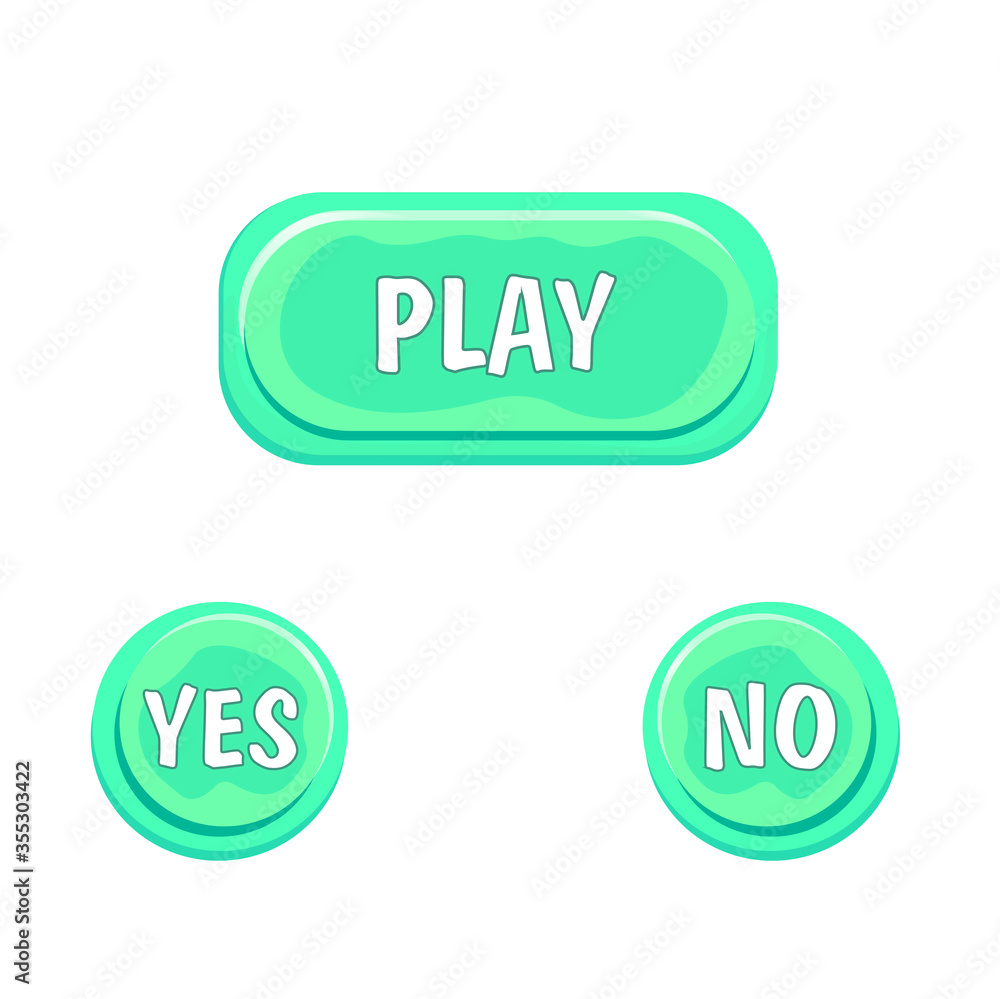 Poster set, collection of buttons for games, applications. brilliant horizontal shape object, animated inte