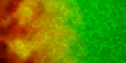 Light Green, Yellow vector background with triangles.