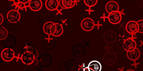 Light Pink, Red vector template with businesswoman signs.