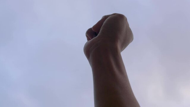 Black fist risen up to the Sky