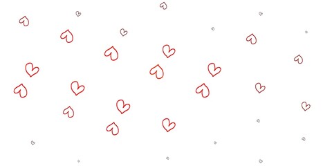 Light Orange vector background with hearts.