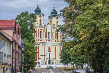 Fototapeta na wymiar Roman Catholic Basilica of Visitation of Blessed Virgin Mary in Sejny, small town in Podlasie region, Poland