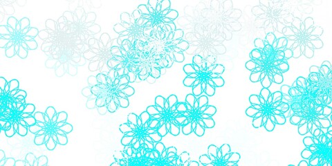 Light Green vector natural artwork with flowers.