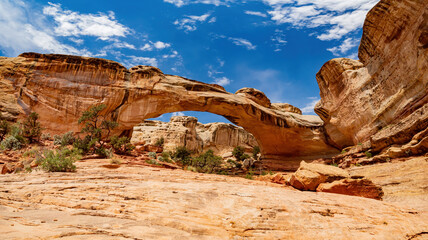 Sunny view of the Hickman Bridge of Capitol Reef National Park