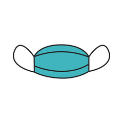 medical mask protection, covid 19 coronavirus prevention spread outbreak disease pandemic line and fill style icon