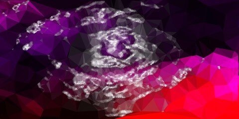 Dark purple, pink vector triangle mosaic background.