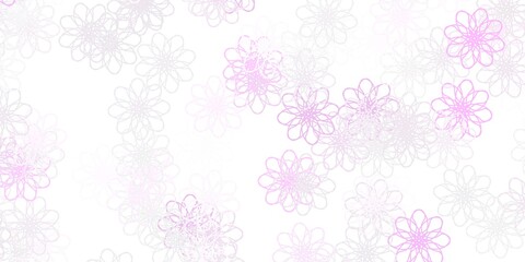 Light Purple vector doodle texture with flowers.