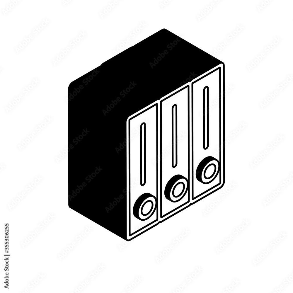Poster isolated files isometric line style icon vector design
