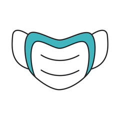 medical mask protection, covid 19 coronavirus prevention spread outbreak disease pandemic line and fill style icon