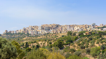 Fototapeta na wymiar Panoramic view of Agrigento city on Sicily
