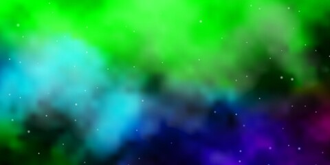 Dark Multicolor vector background with small and big stars. Decorative illustration with stars on abstract template. Pattern for new year ad, booklets.