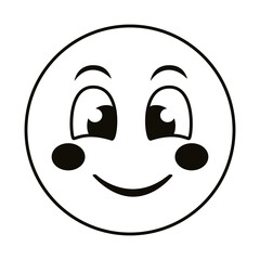 Fototapeta premium happy emoji face line style icon