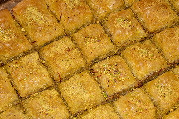 crispy delicious Turkish baklava  with nuts