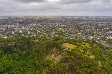 Aerial view of Mount Gambier in Australia