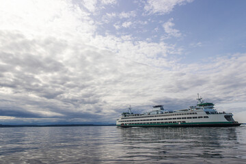 Fototapeta na wymiar Ferry Boat in the Puget Sound in Washington State