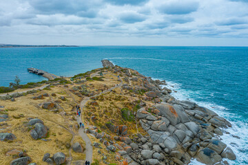 Landscape of Granite island near Victor Harbor in Australia