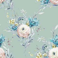 Watercolor flowers illustration