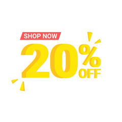 20% sale & discount label vector illustration flat. Suitable for many purposes.