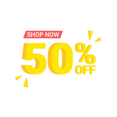 50% sale & discount label vector illustration flat. Suitable for many purposes.