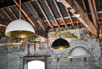 Lights in a quirky empty modern apartment