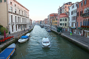 Fototapeta na wymiar A canal in Venice, Italy.