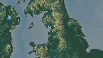 North West, United Kingdom - outlined. Relief © Yarr65