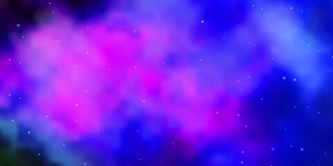 Dark Multicolor vector template with neon stars. Colorful illustration with abstract gradient stars. Pattern for websites, landing pages.