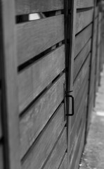 wooden fence black and white