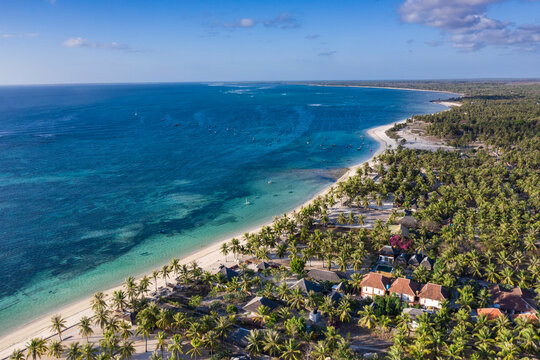 Aerial view of the white sand beach of Nemberala in Rote island in the province of Timor in Indonesia.