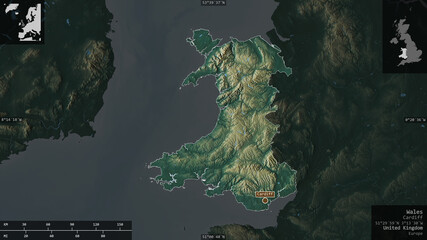 Wales, United Kingdom - composition. Relief © Yarr65