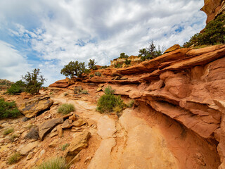 Beautiful landscape along the Cassidy Arch Trail of Capitol Reef National Park