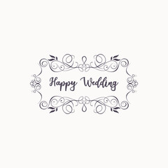 Fototapeta na wymiar Happy wedding logo template premium