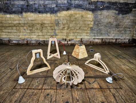 Lights in a quirky empty modern apartment