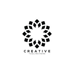 mandala black monogram vector logo