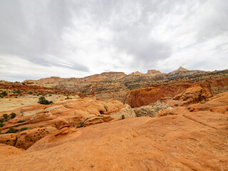 Beautiful landscape along the Cassidy Arch Trail of Capitol Reef National Park
