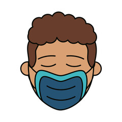 man with medical mask, covid 19 coronavirus prevention spread outbreak disease pandemic flat style icon