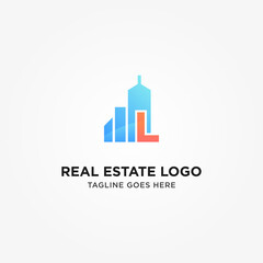 Simple and Modern L Letter Real Estate Logo Template for Your Business