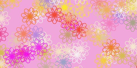 Light Multicolor vector natural backdrop with flowers.