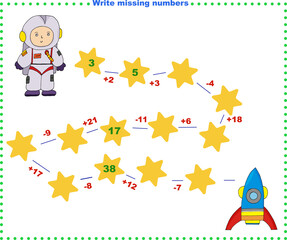 Math educational games for children. Fill in the line, write the missing numbers. mathematical activity for preschoolers and toddlers
