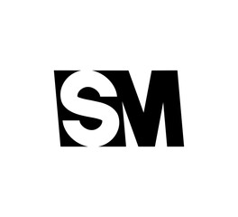 Initial letters Logo black positive/negative space SM